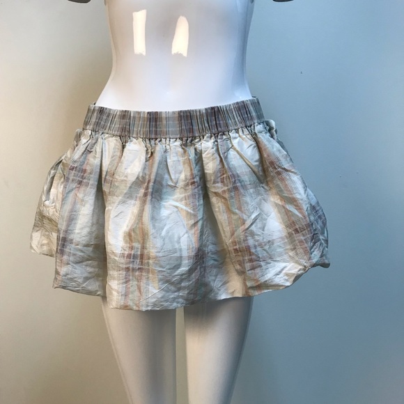 vintage Chloé plaid white and grey puffy miniskirt - Picture 2 of 8